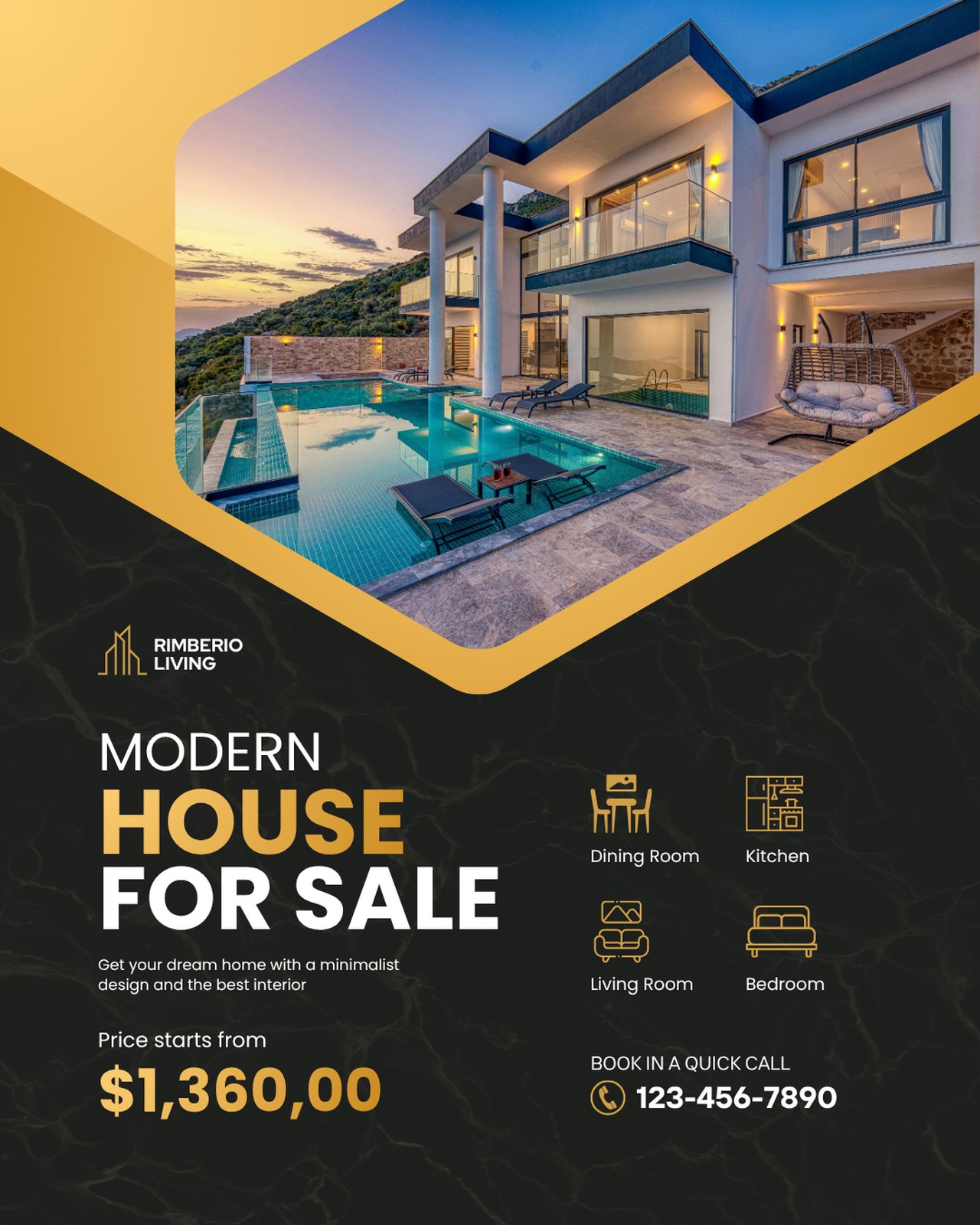 Signage style — Rimberio Living, modern pool house
